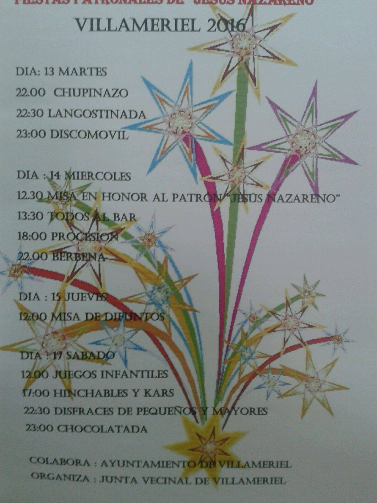 Fiestas patronales en honor a Jesús Nazareno 2016 Villameriel